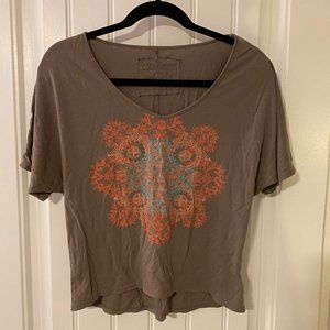 Graphic Short Sleeve Crop Top - Size Small